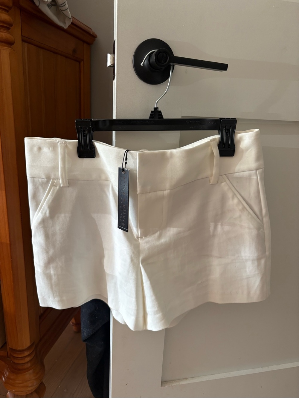Alice + Olivia White Tailored Bermuda Shorts